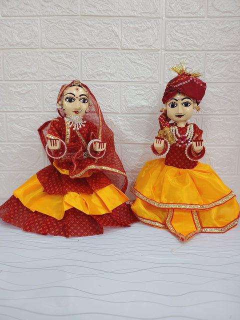 Traditional Rajasthani Handmade Wooden Isar Gaur for Pooja and Festivals - Gangaur 13 inch