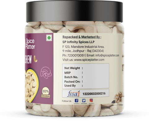 "Premium Quality Cashew Nuts  250g| 100% Natural Kaju | Nutrient-Rich | Perfect for Snacking and Cooking