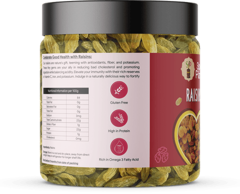 Premium Quality Green Raisins 250g | 100% Natural Kishmish | Sweet Flavor | Healthy Snacking | Spice Platter